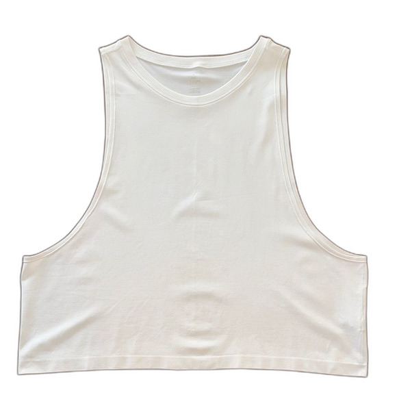 Offline by Aerie White Cropped Muscle Tank Top Women’s L Yoga Lounge Casual Knit - Picture 1 of 5